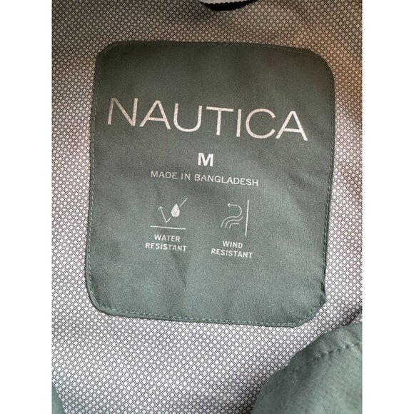 Nautica Medium Mens Green Water-Resistant Wind Jacket - Picture 4 of 4